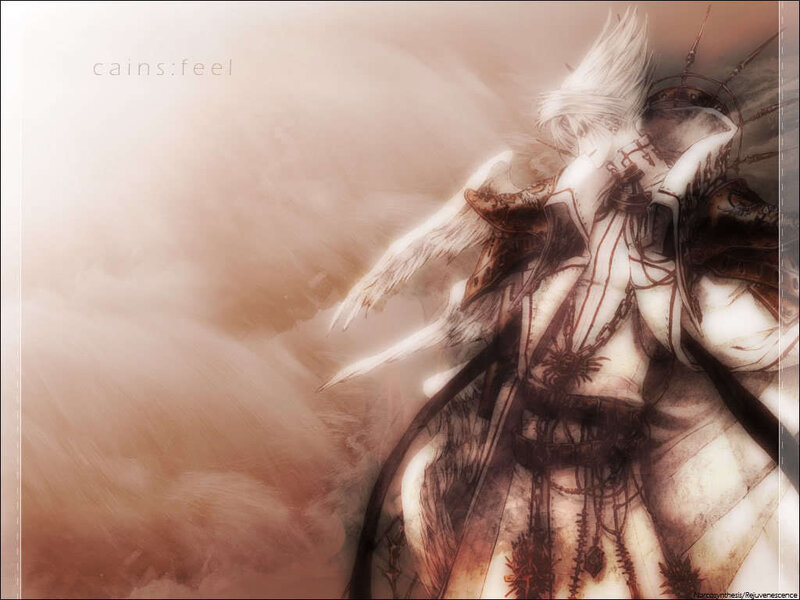 angelic warrior in sepia tones