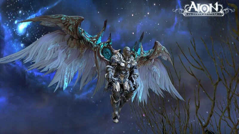 angelic warrior in space