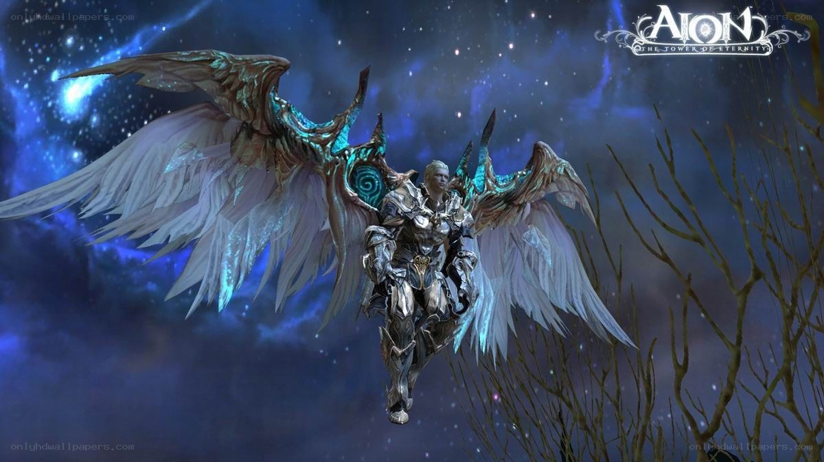 angelic warrior in space