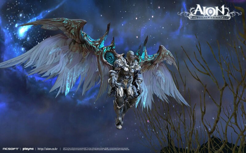angelic warrior in space