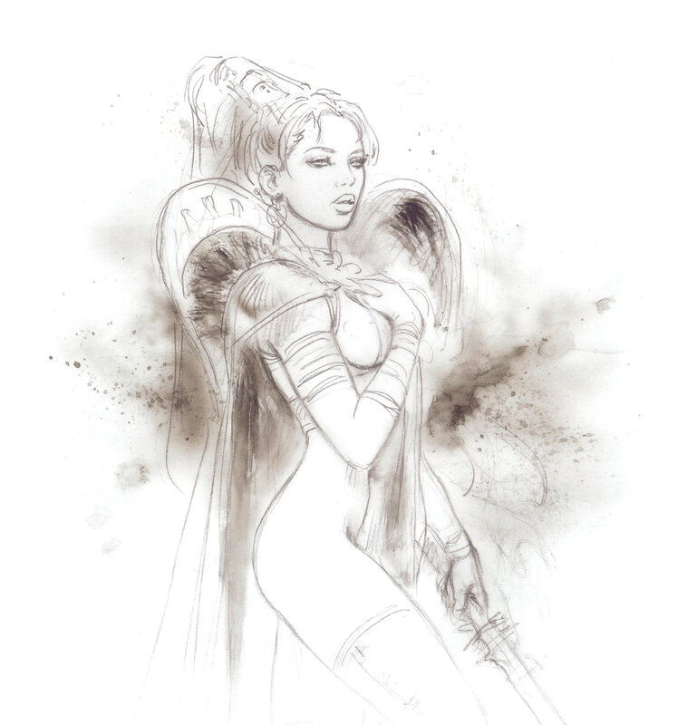 angelic warrior sketch