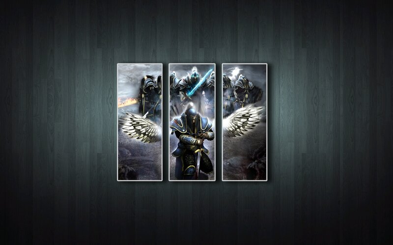 angelic warrior triptych art