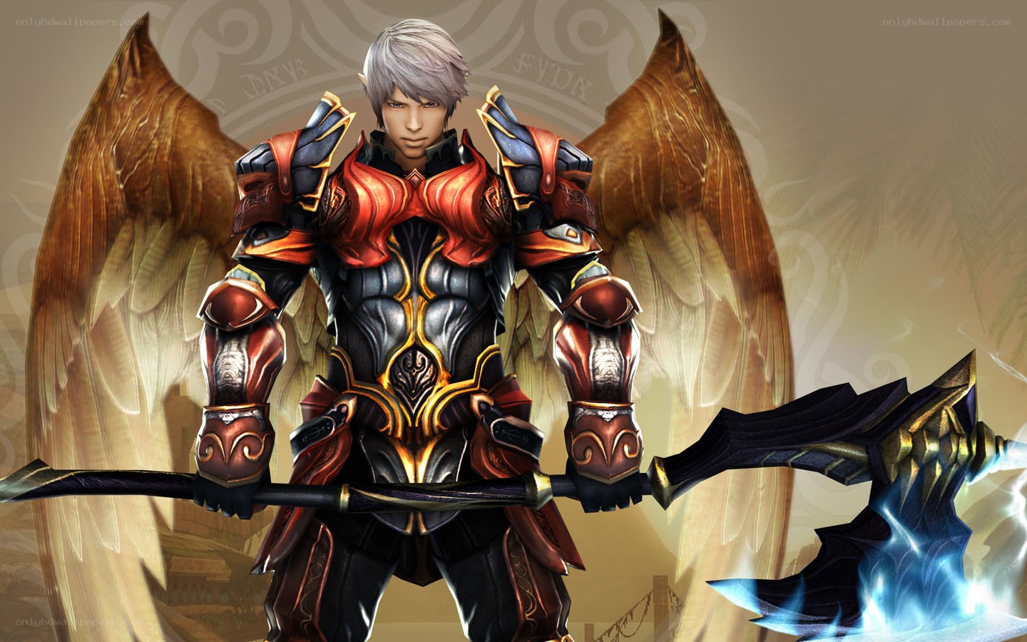 angelic warrior with axe
