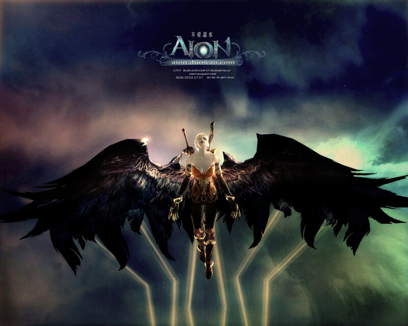 angelic warrior with black wings