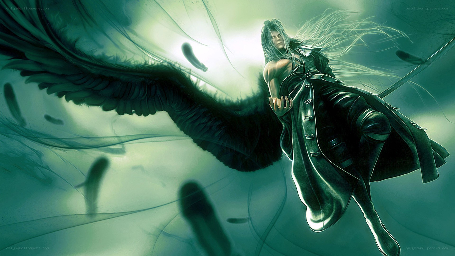 angelic warrior with black wings