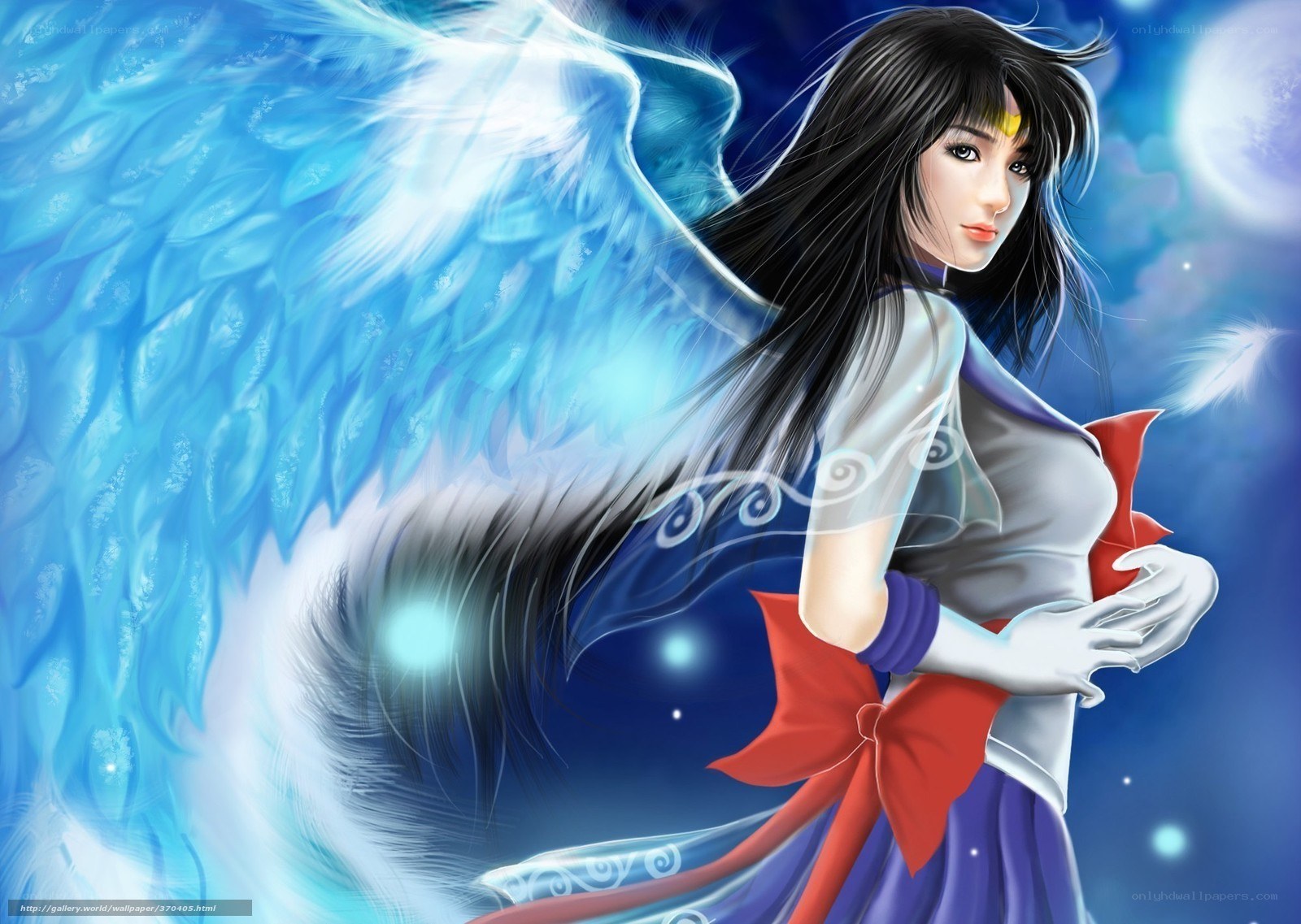 angelic warrior with blue wings
