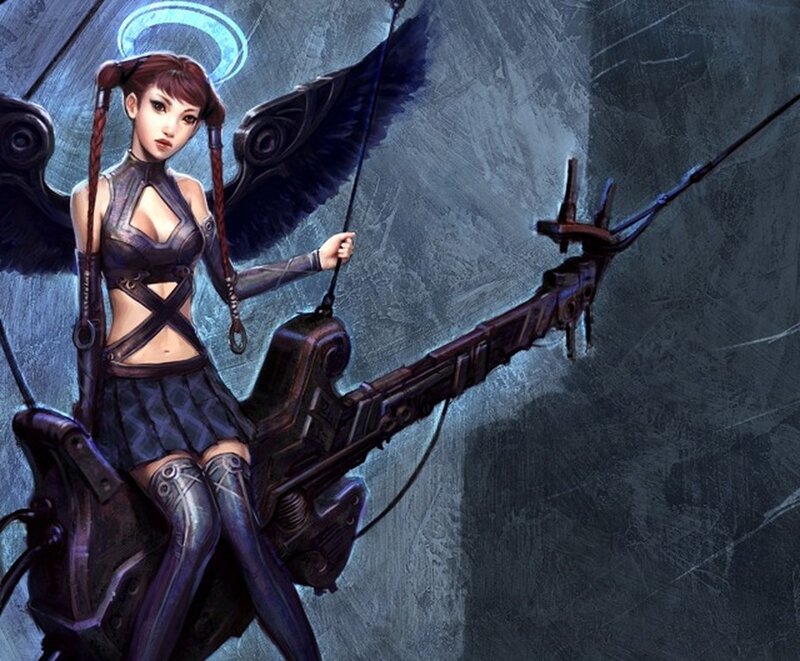 angelic warrior with bow