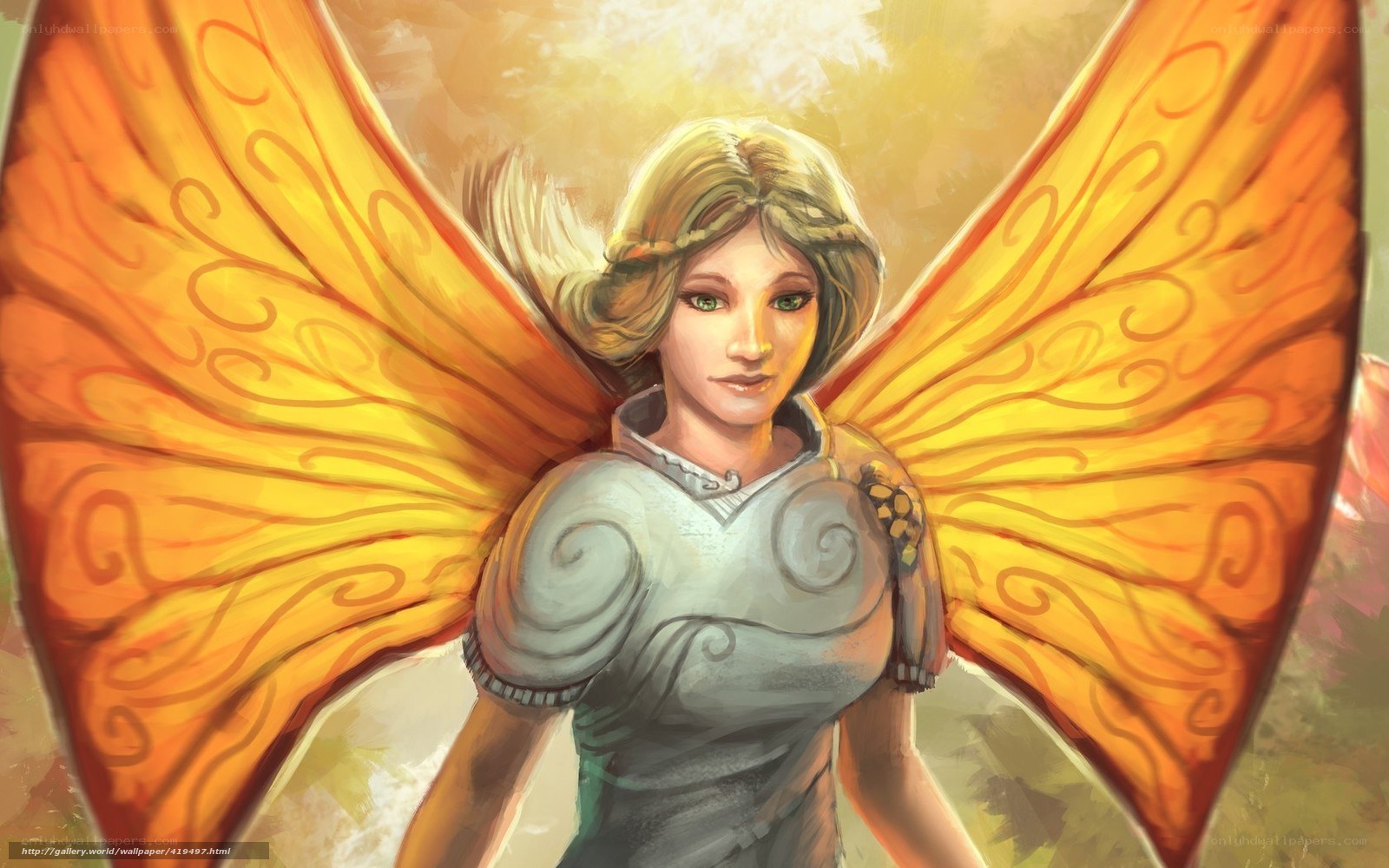 angelic warrior with butterfly wings
