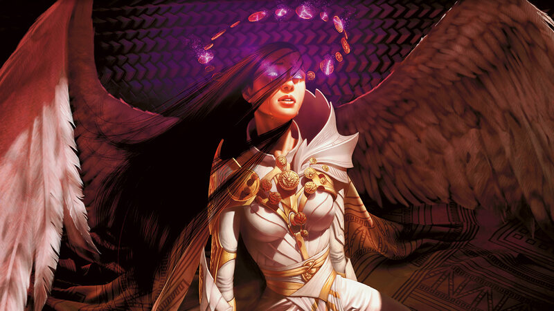 angelic warrior with glowing halo