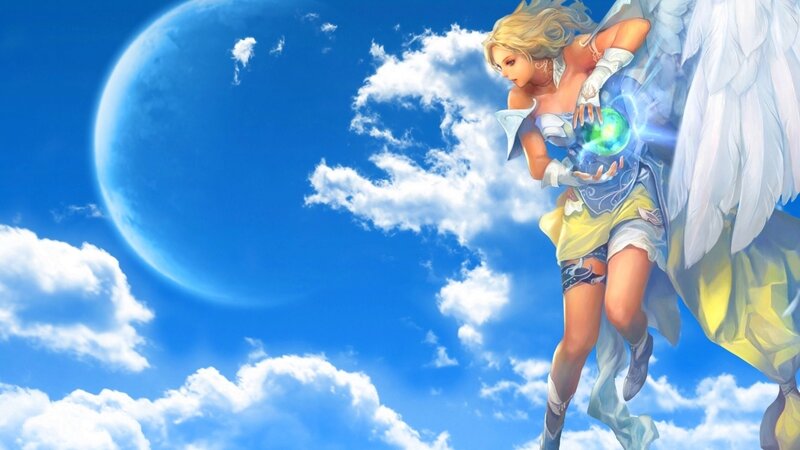 angelic warrior with glowing orb