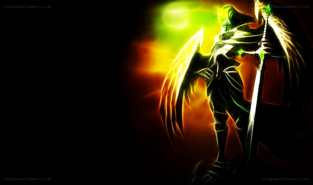 angelic warrior with glowing sword