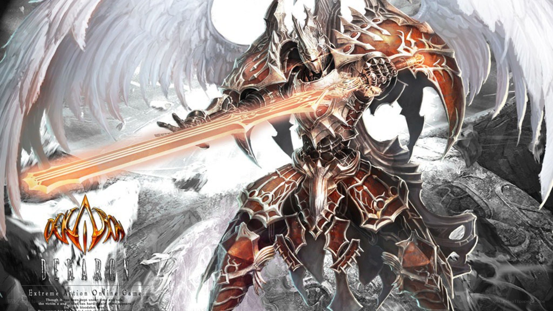 angelic warrior with glowing sword