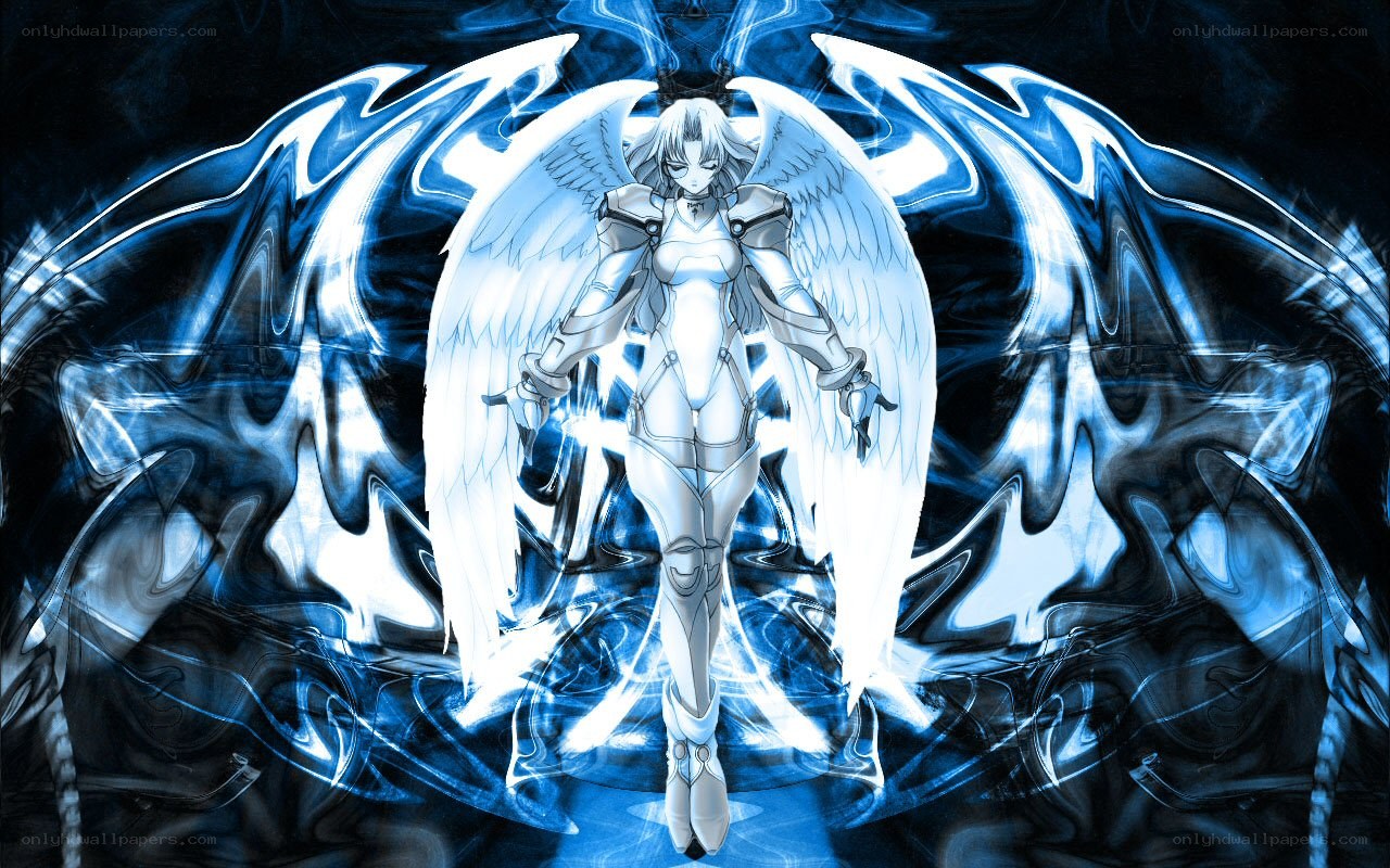 angelic warrior with glowing wings