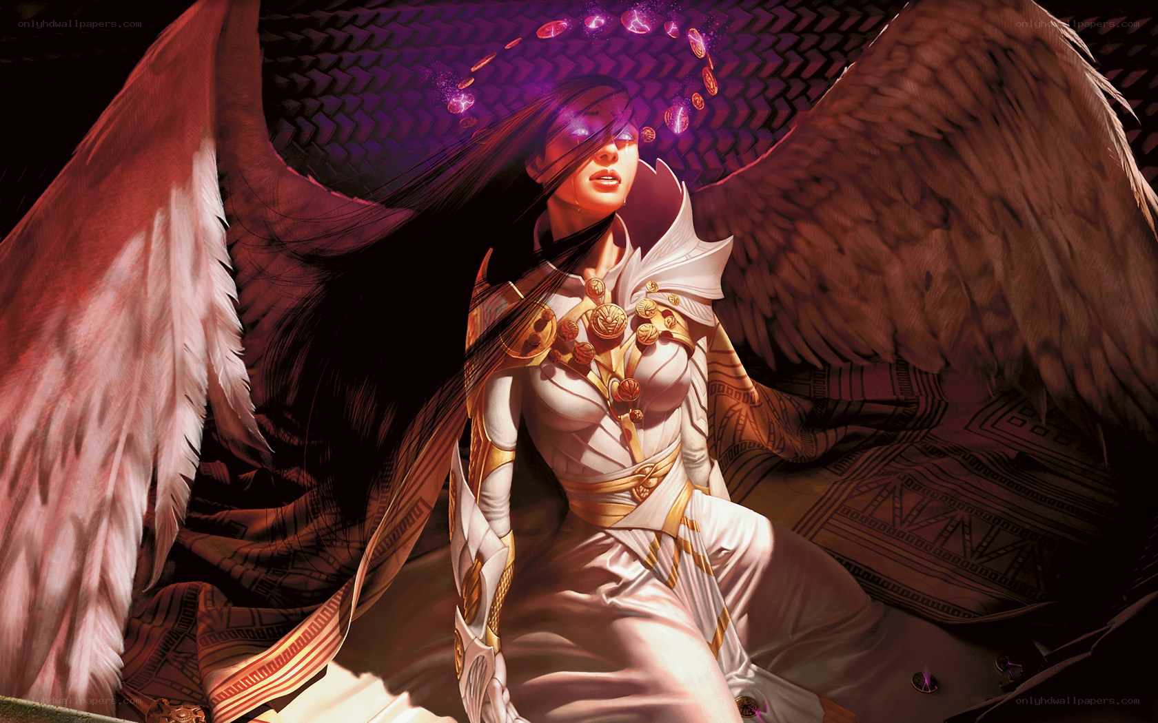 angelic warrior with glowing wings
