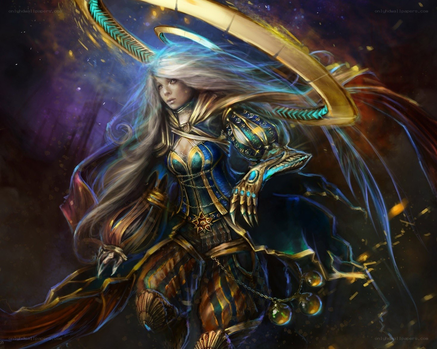 angelic warrior with glowing wings