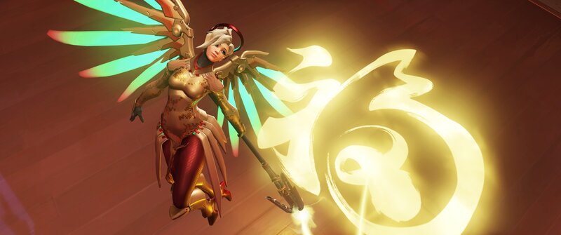 Angelic Warrior with Glowing Wings — Gold