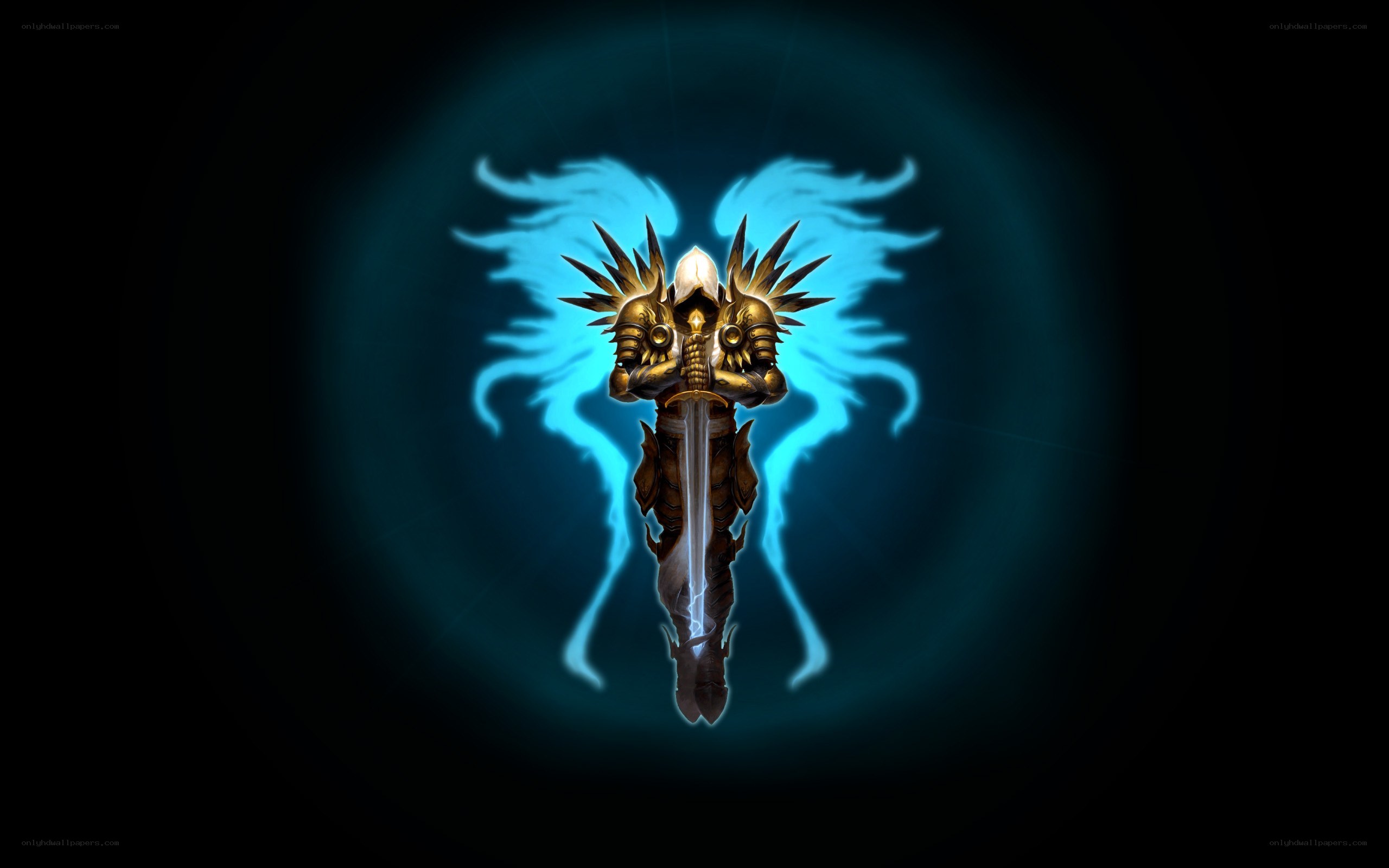 angelic warrior with glowing wings