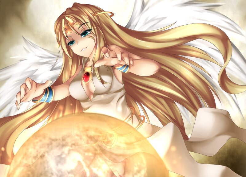 angelic warrior with golden hair