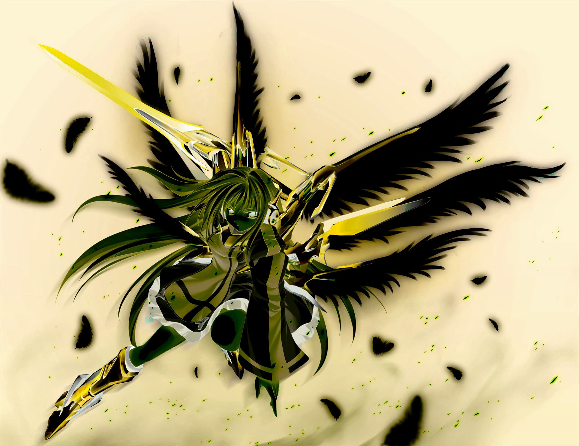 angelic warrior with golden sword