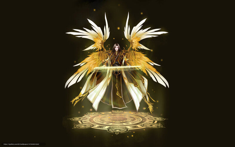 angelic warrior with golden wings