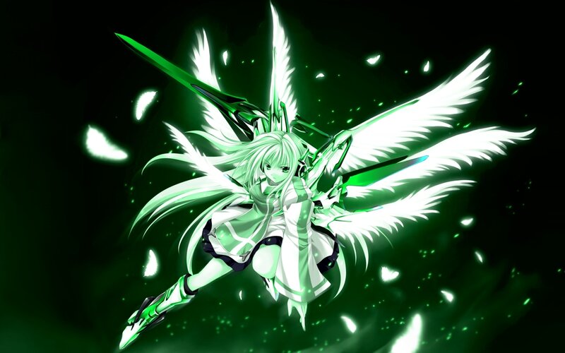 angelic warrior with green sword