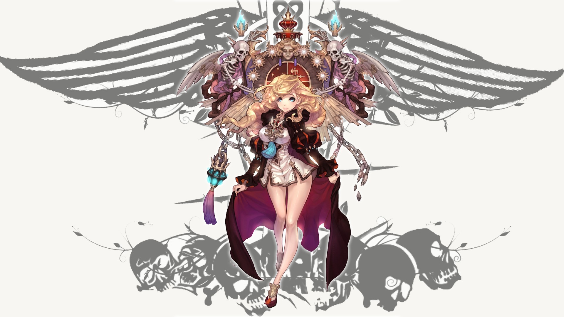 angelic warrior with skeletal wings