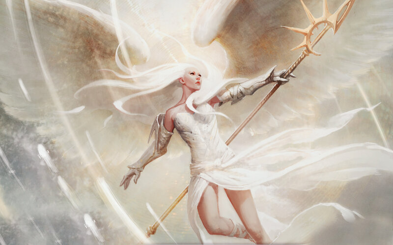 angelic warrior with spear