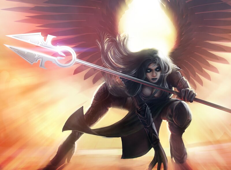 Angelic Warrior with Spear — Orange
