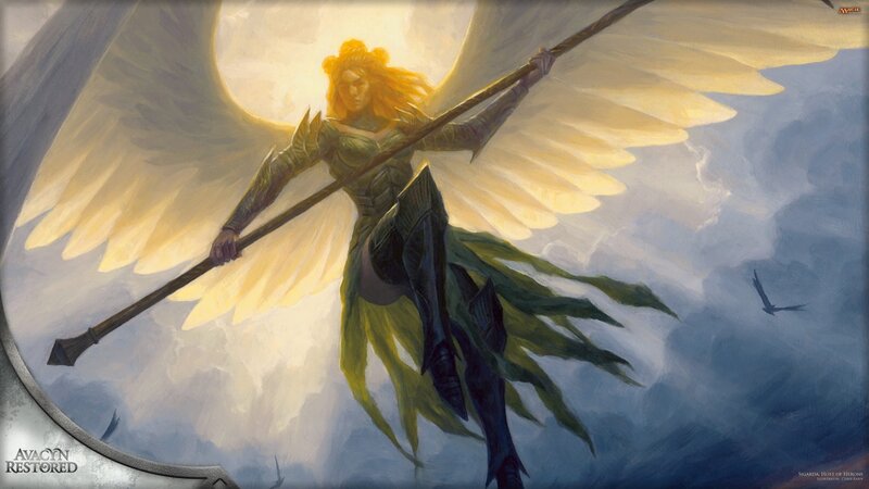 Angelic Warrior with Spear — Yellow