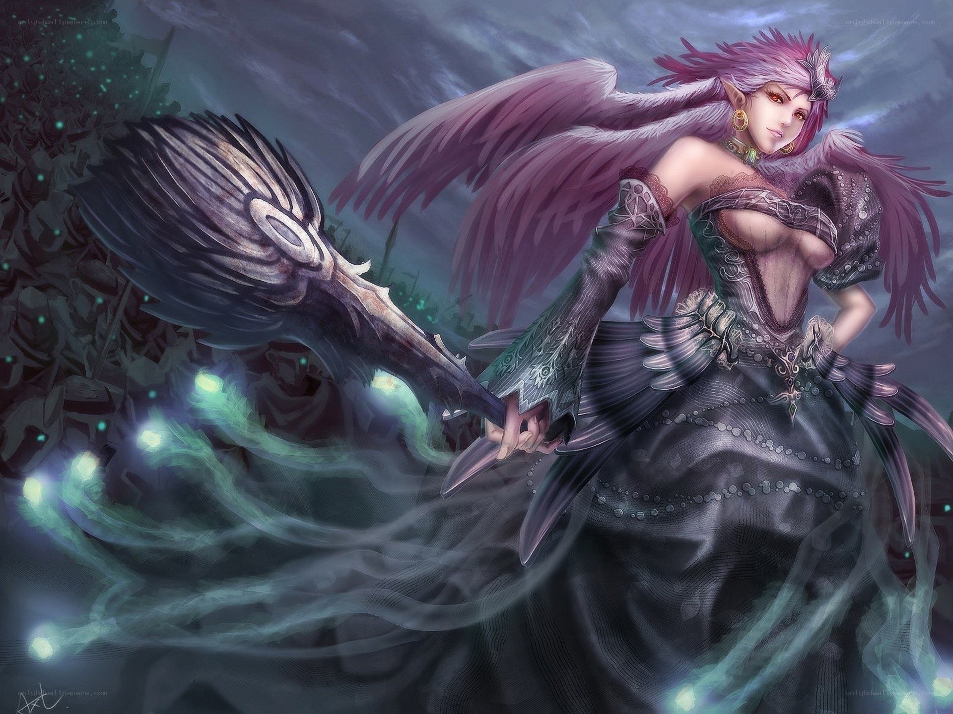 angelic warrior with staff