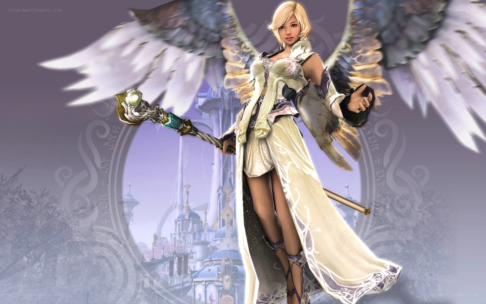 angelic warrior with staff