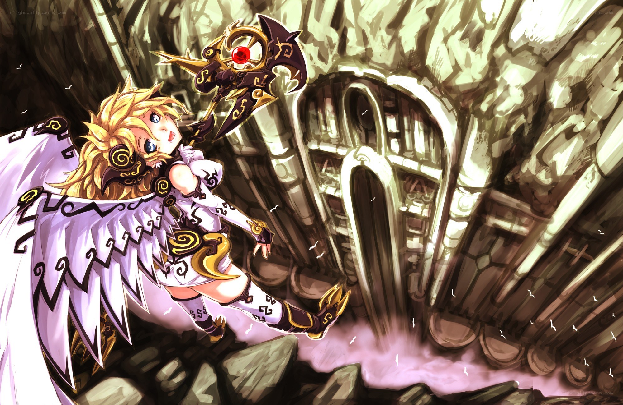 angelic warrior with staff