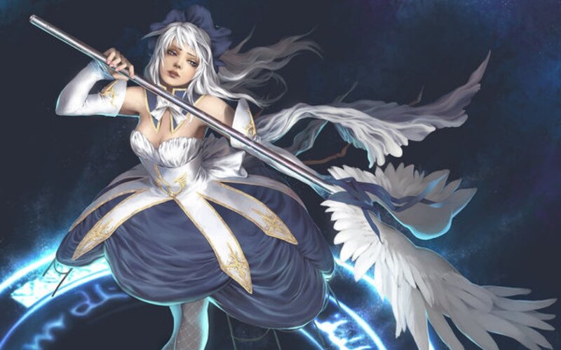 angelic warrior with staff