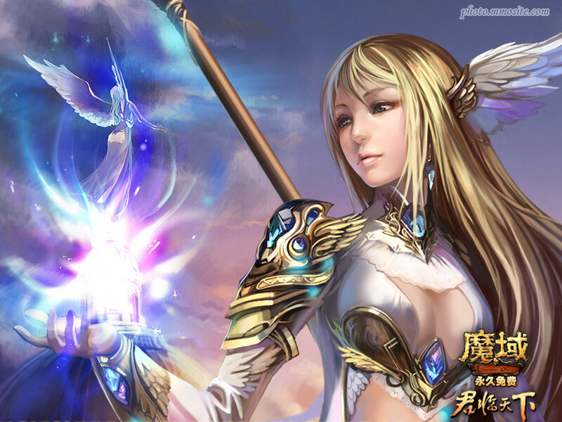 angelic warrior with staff