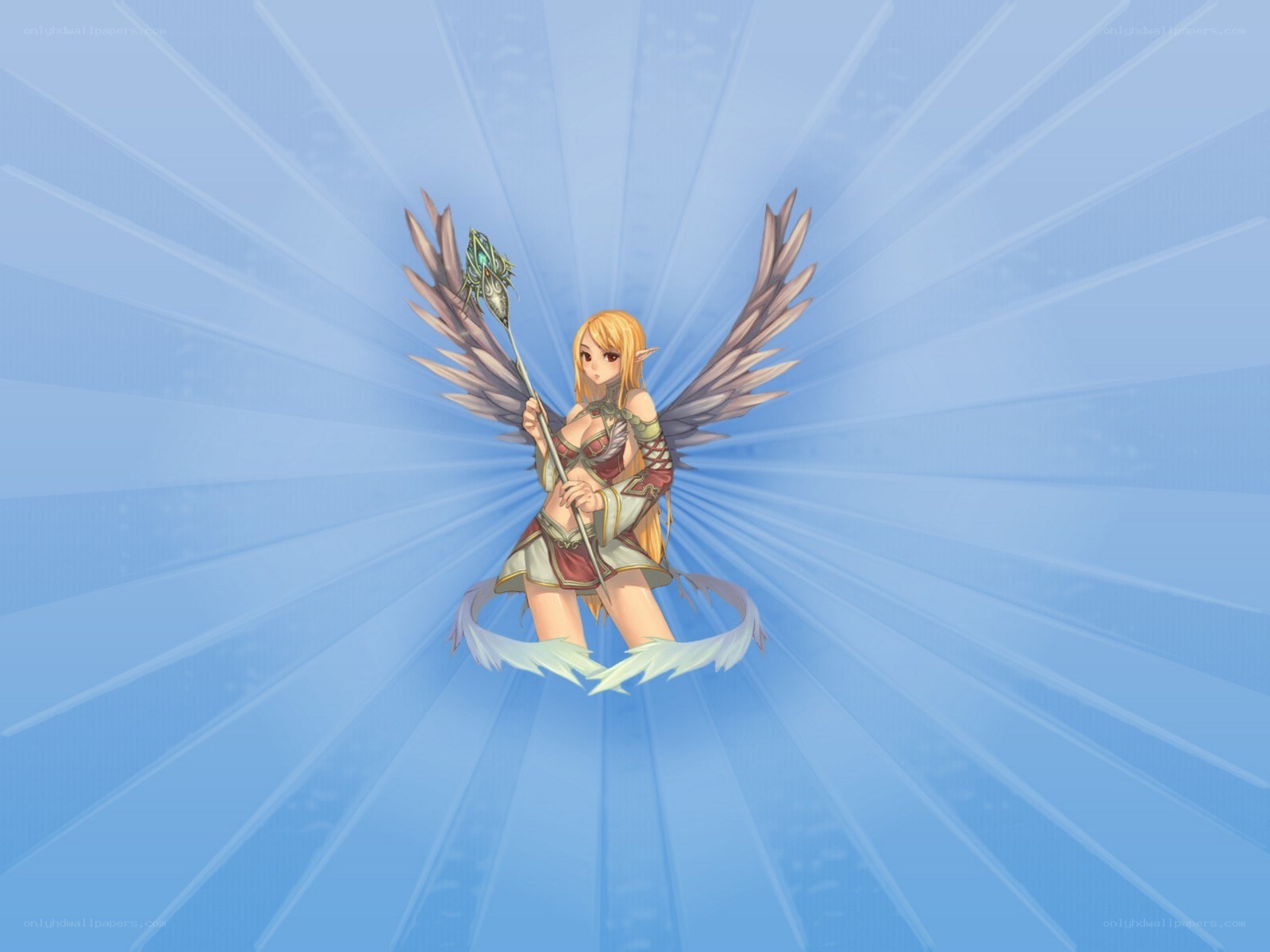 angelic warrior with staff