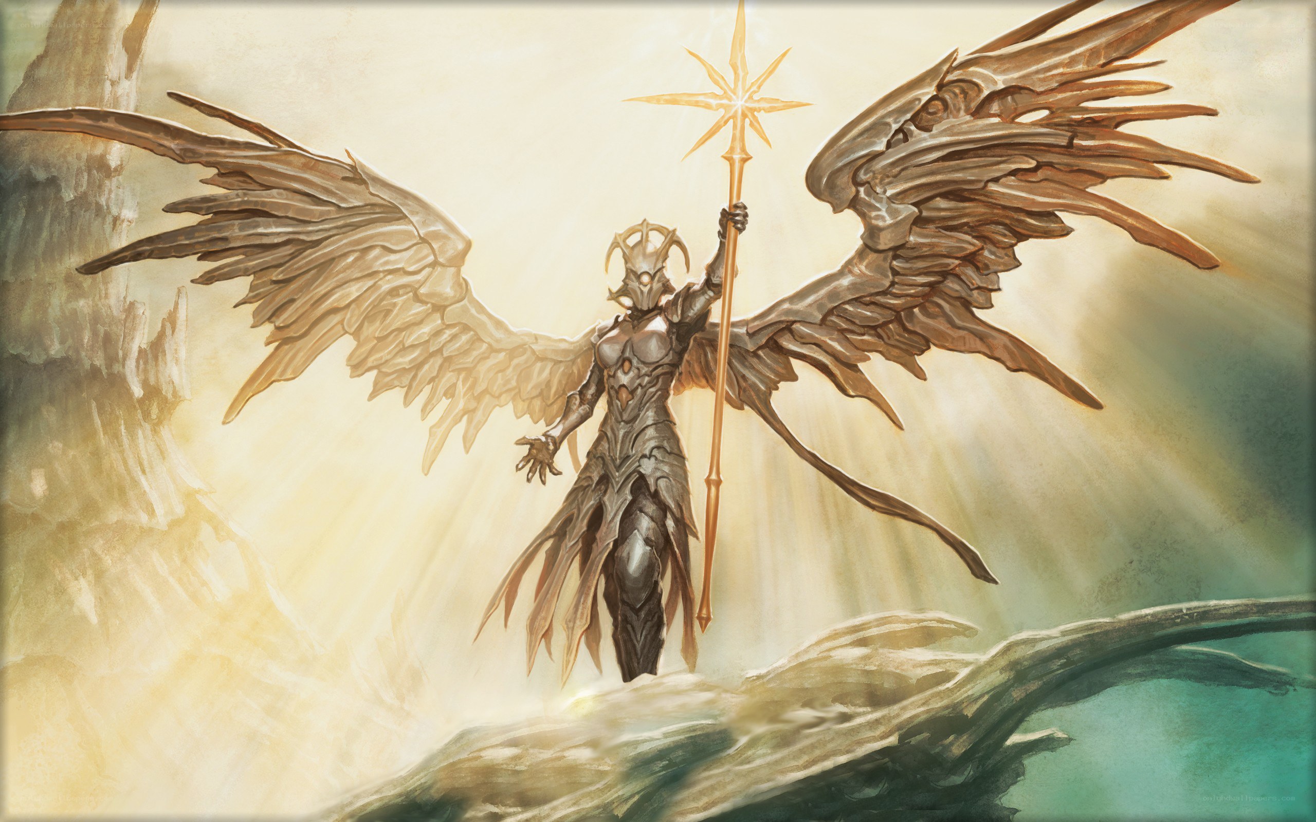 angelic warrior with staff