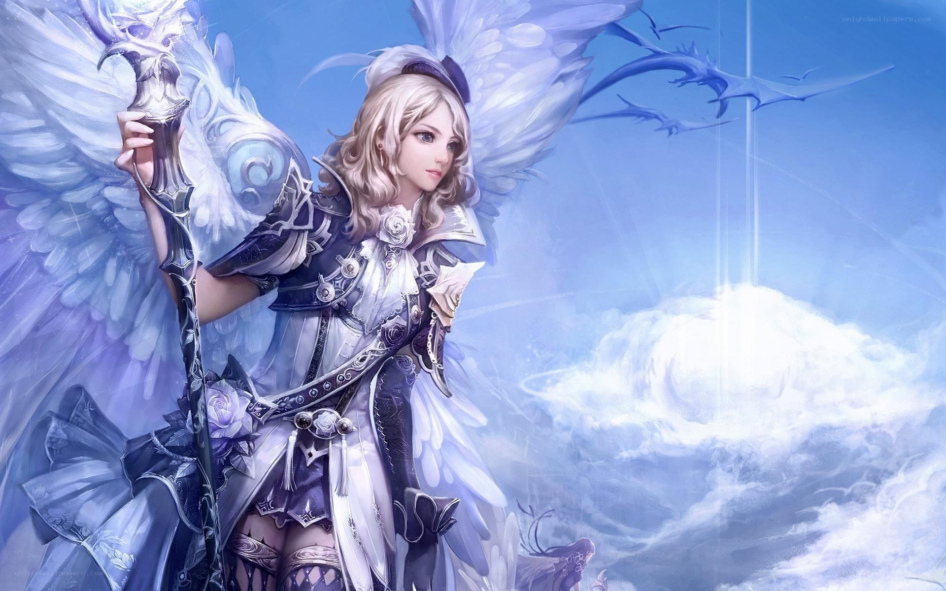 angelic warrior with staff