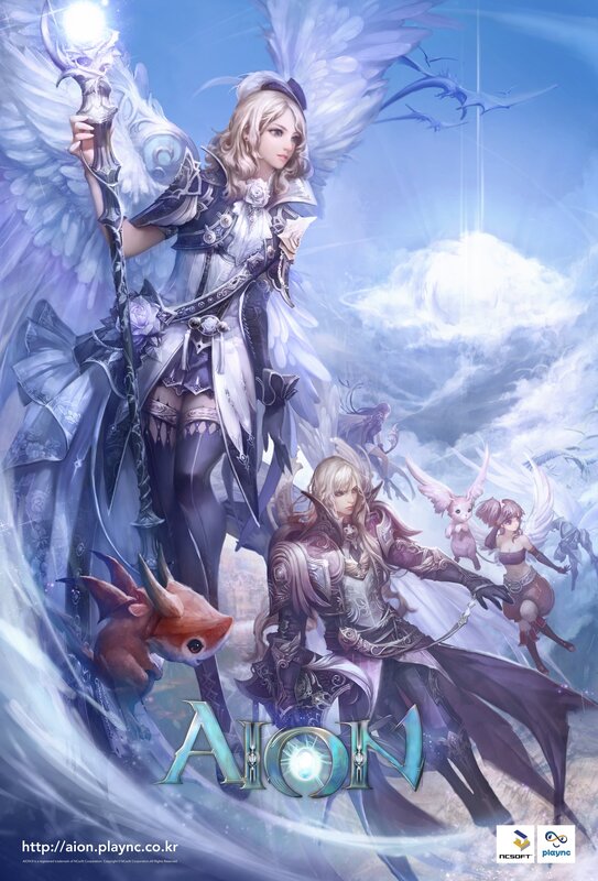 Angelic Warrior with Staff — Blue, Dramatic