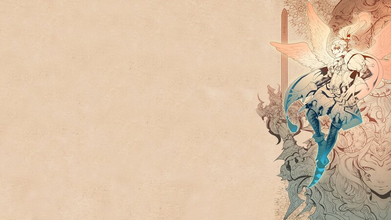Angelic Warrior with Sword — Beige, Dramatic