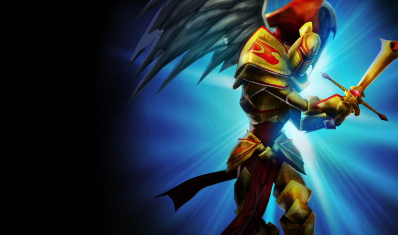 Angelic Warrior with Sword — Blue, Dramatic, Digital Art