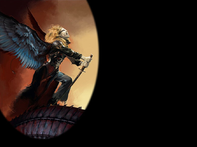 Angelic Warrior with Sword — Brown
