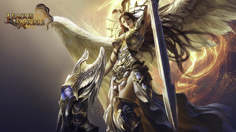 Angelic Warrior with Sword — Gold, Dramatic, Digital Art, Wings, Armor