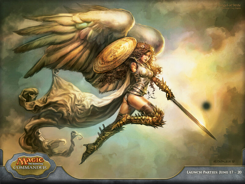Angelic Warrior with Sword — Gold, Dramatic, Illustration