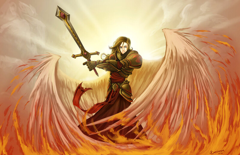 Angelic Warrior with Sword — Orange