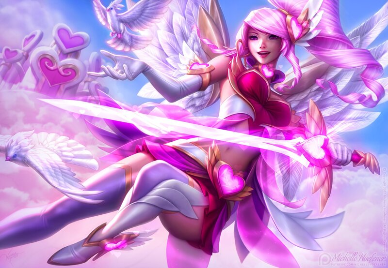 Angelic Warrior with Sword — Pink