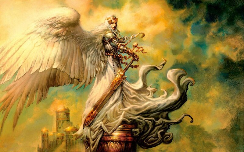 Angelic Warrior with Sword — Yellow