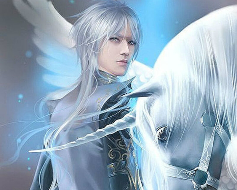 Angelic Warrior with Unicorn