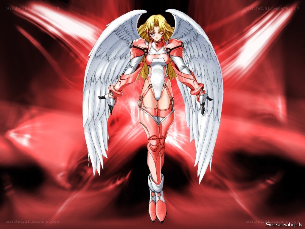 angelic warrior with white wings