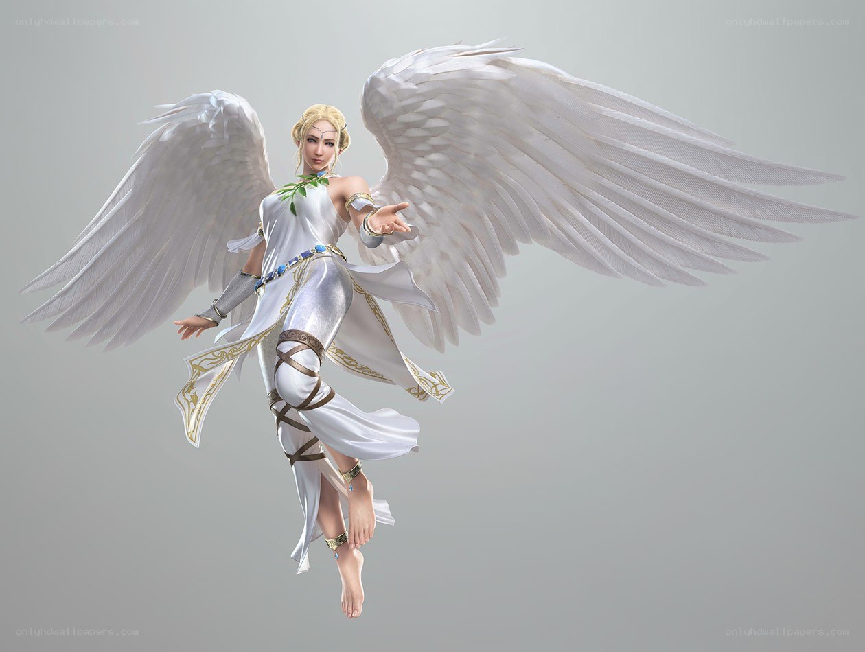 angelic warrior with white wings