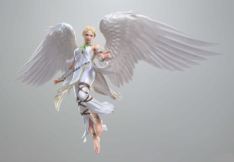 angelic warrior with white wings